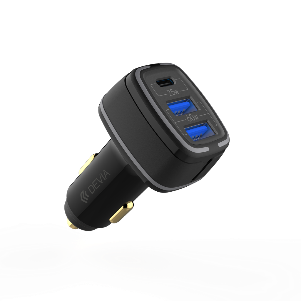 Chargeur Voiture Charge Rapide Devia 3 Ports 80 Watts